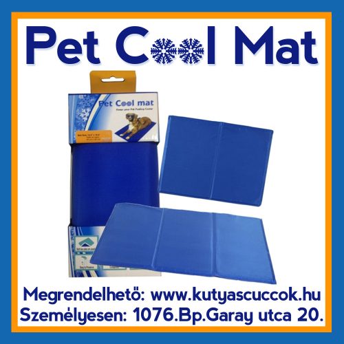 Pet Cool Mat Hűsítő zselés matrac 90x50 cm-es Kék (hűsítő matrac/hűtőmatrac/hűtőtakaró/hűtőpléd) RAKTÁRON